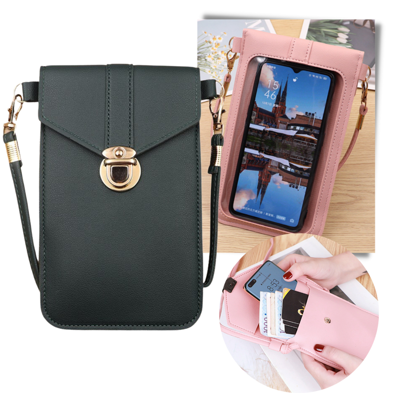 Touchscreen phone crossbody bag