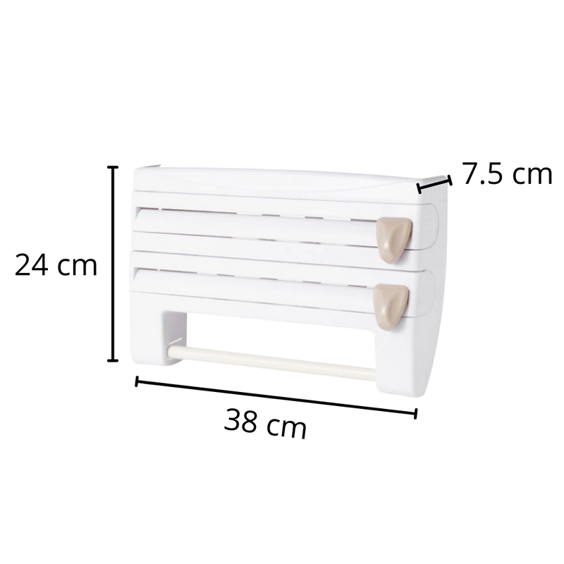 4-in-1 Wall Mounted Plastic Film and Paper Towel Holder