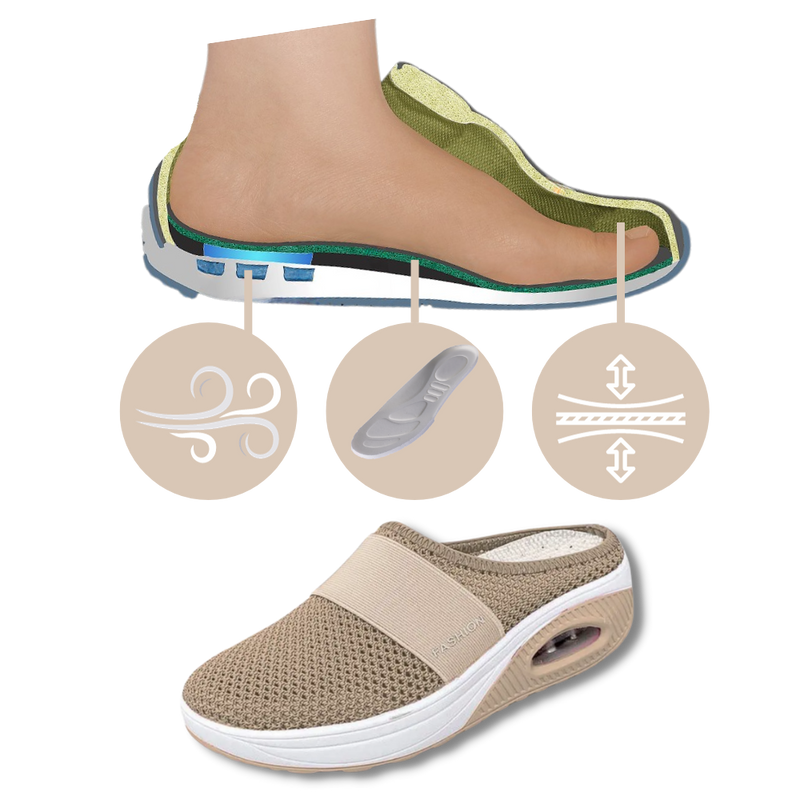 Air-cushion diabetic slip-on shoes