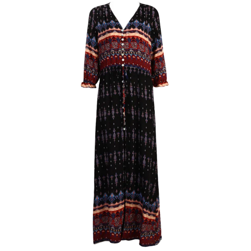 Bohemian V-Neck Maxi Dress