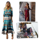 Bohemian V-Neck Maxi Dress