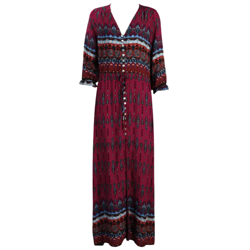 Bohemian V-Neck Maxi Dress