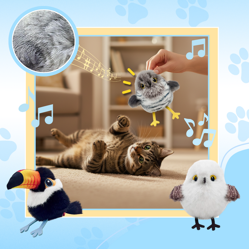 Cat Lifelike Interactive Bird Toy
