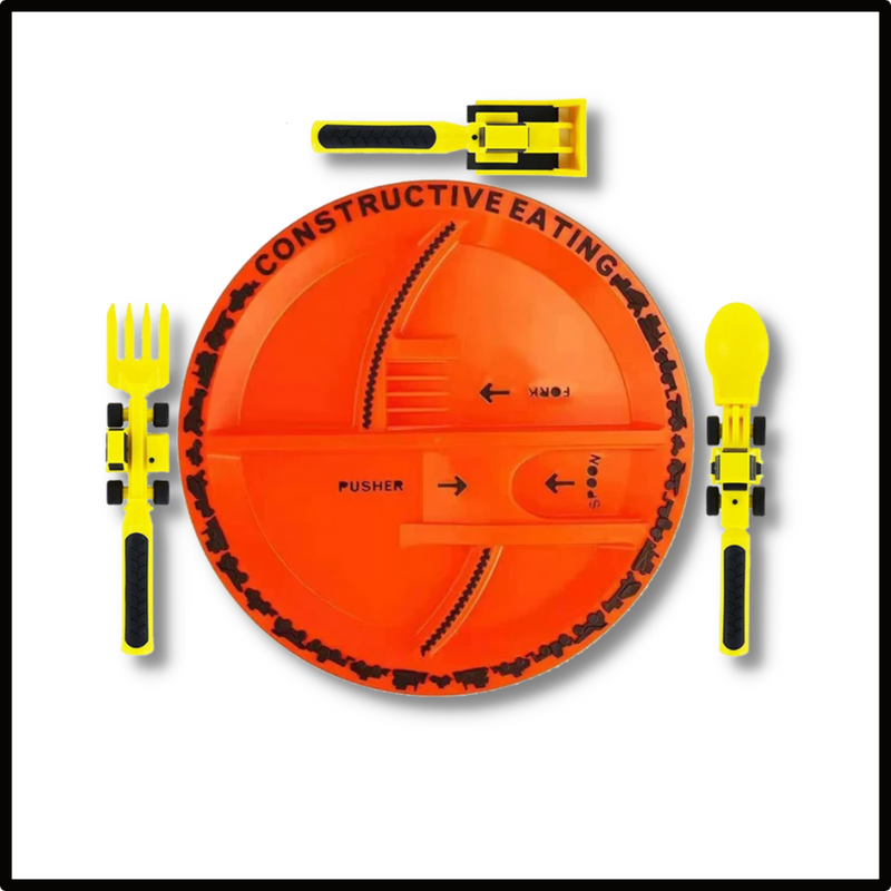 Creative Constructive Eating Plate and Utensils Set