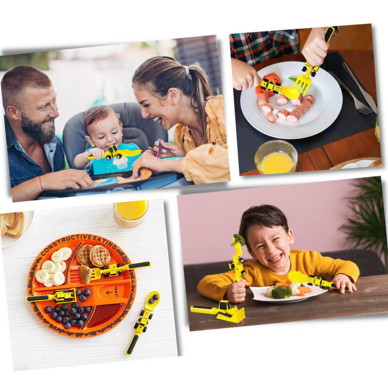 Creative Constructive Eating Plate and Utensils Set