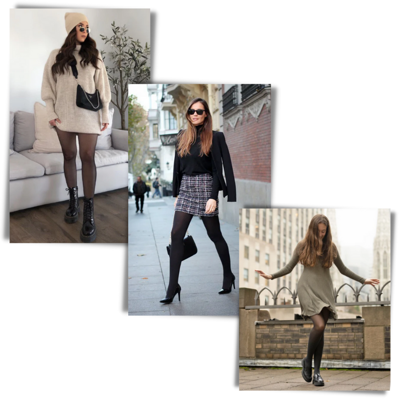 Fake Translucent Fleece Lined Tights