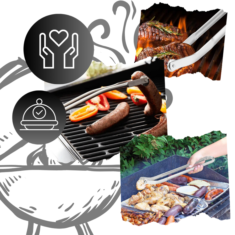 Heat Resistant Barbecue Flip Tongs