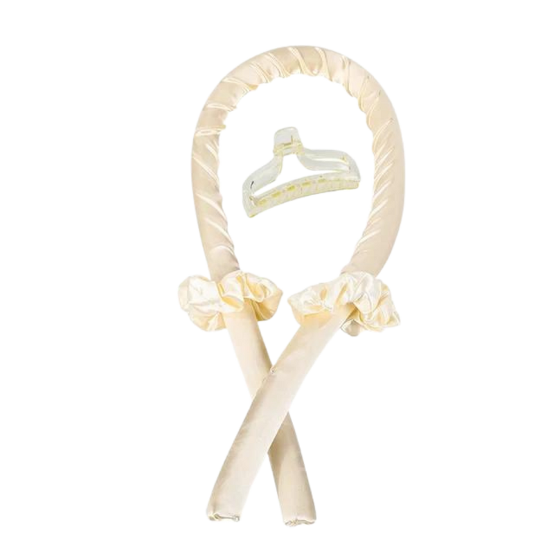 Heatless Curling Rod Headband Ribbon Silk