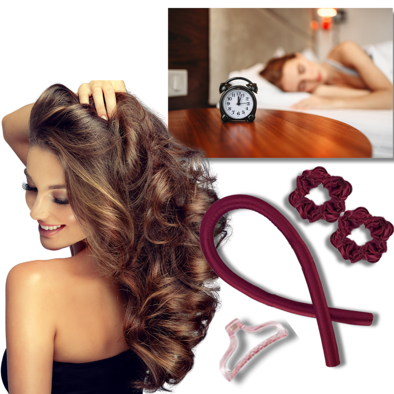 Heatless Curling Rod Headband Ribbon Silk