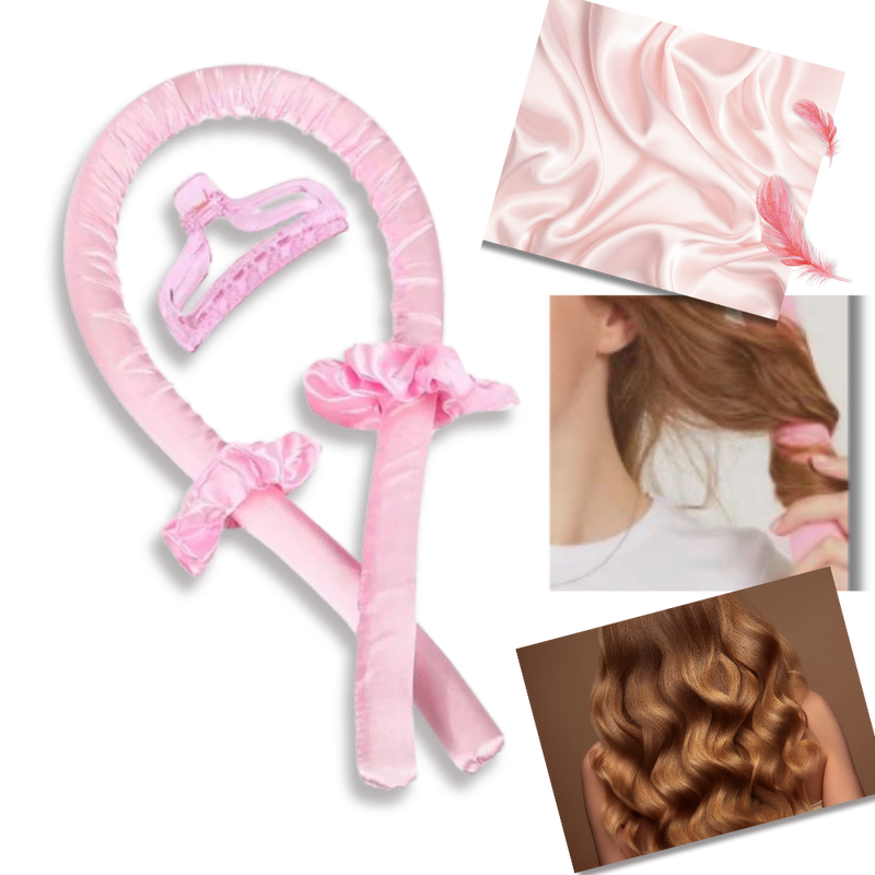 Heatless Curling Rod Headband Ribbon Silk