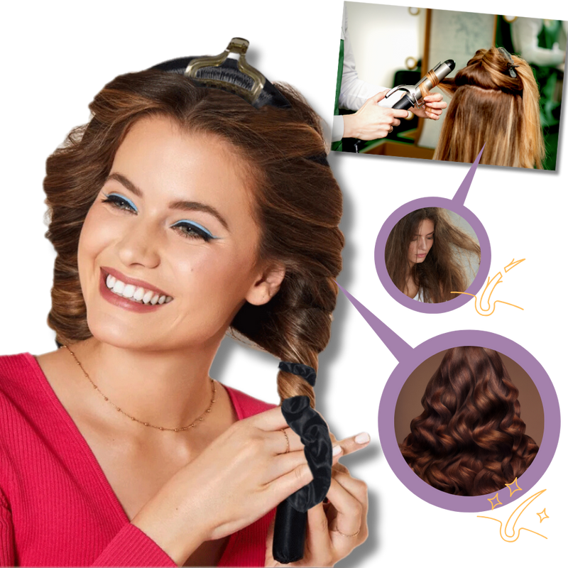Heatless Curling Rod Headband Ribbon Silk