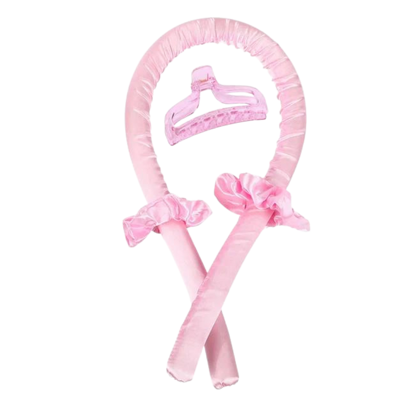 Heatless Curling Rod Headband Ribbon Silk