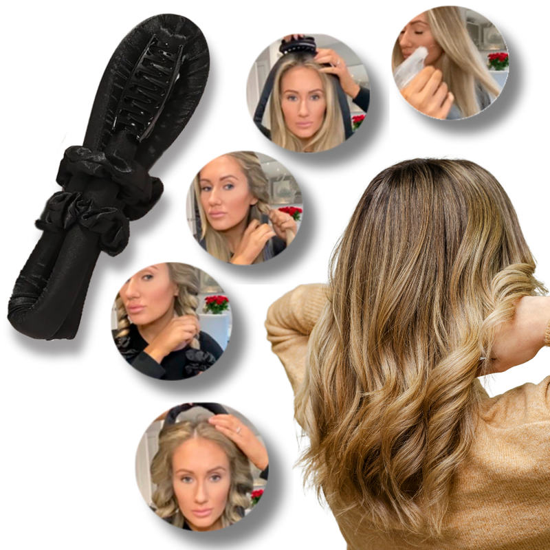 Heatless Curling Rod Headband Ribbon Silk