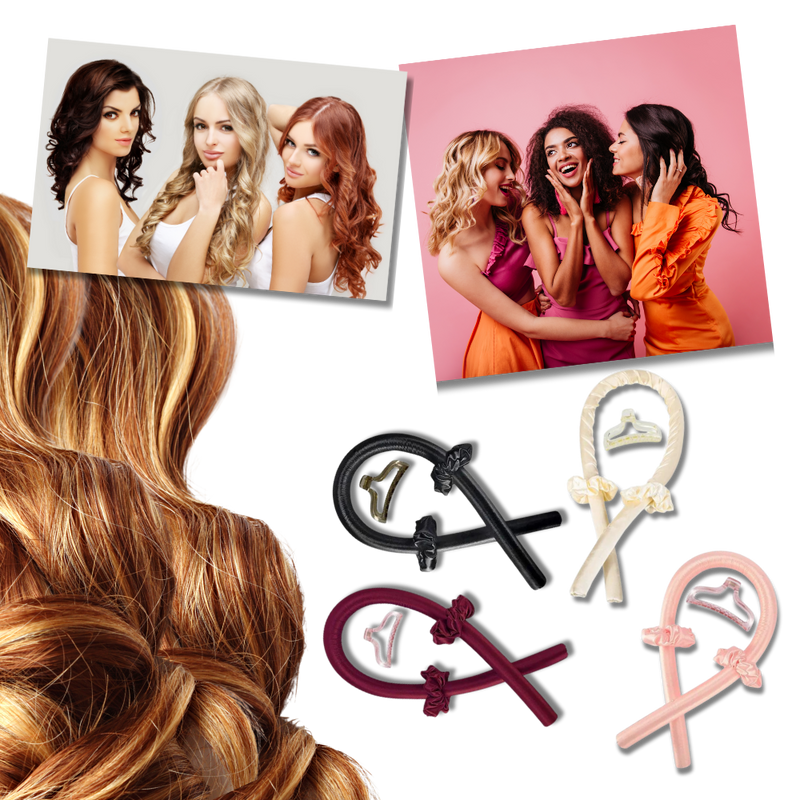 Heatless Curling Rod Headband Ribbon Silk