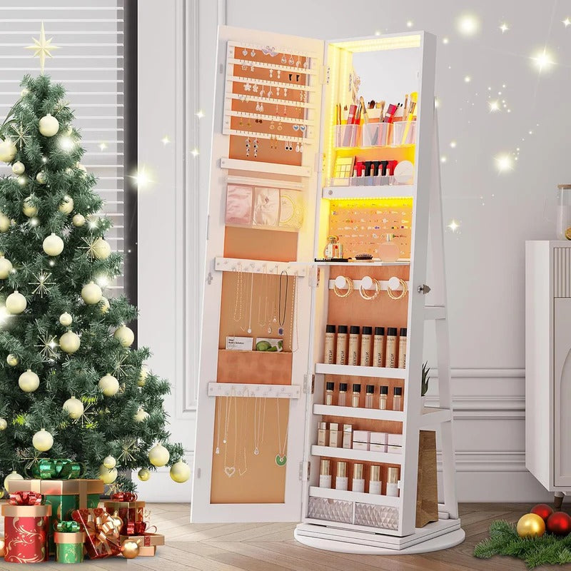 Swivel Base Mirror with Accessory Compartments