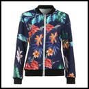 Long Sleeve Flower Bomber Jacket