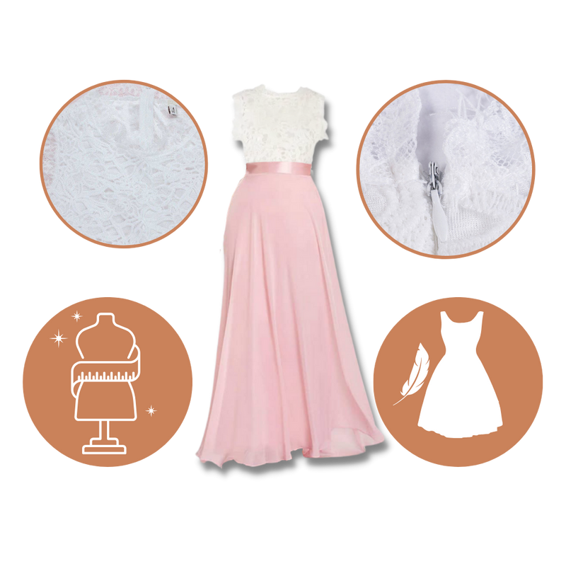 Prairie Chic Lace Chiffon Dress