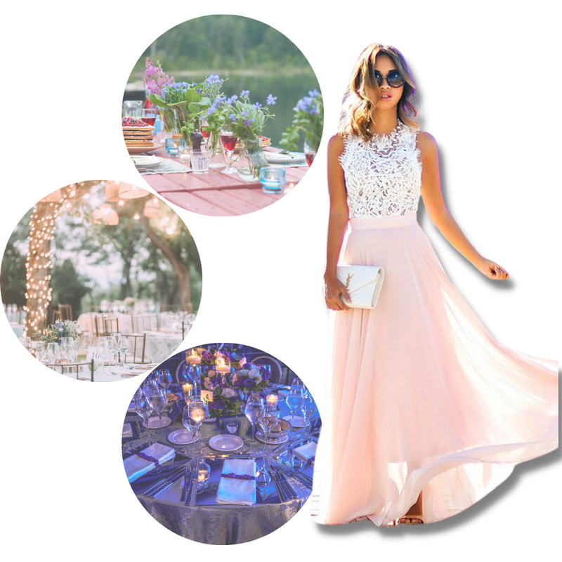 Prairie Chic Lace Chiffon Dress