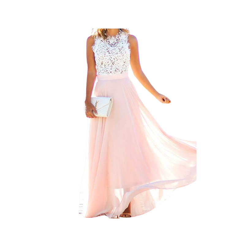 Prairie Chic Lace Chiffon Dress