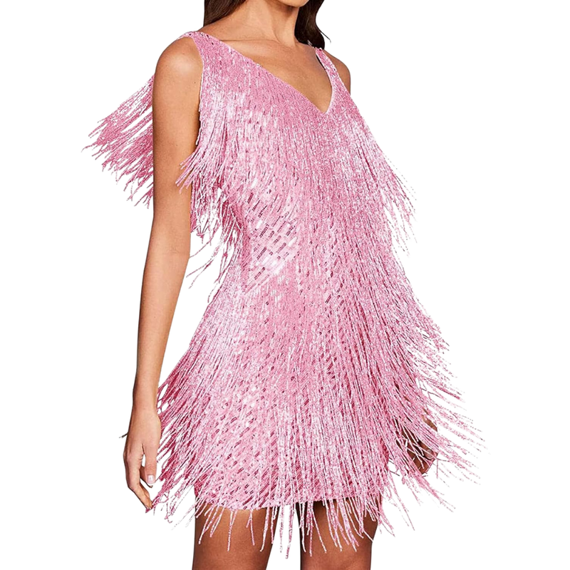 Sequin V-Neck Slip Dress