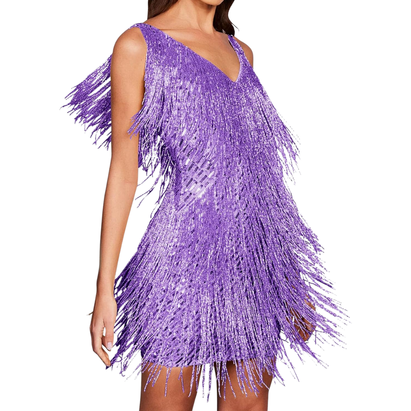 Sequin V-Neck Slip Dress