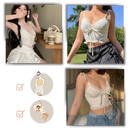 Soft Stylish Lace Trim Crop Top