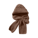 Windproof Knitted Hooded Hat with integrated Scarf and Ear Protection
