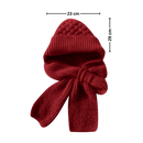 Windproof Knitted Hooded Hat with integrated Scarf and Ear Protection